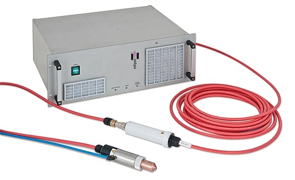 High voltage supply PS2000 in a robust 19inch industrial standard design, complete with high voltage cable (10m) and Plasmabrush® plasma generator for atmospheric plasma processes
