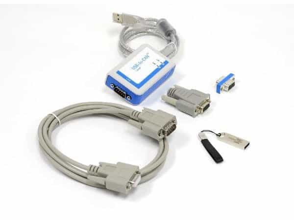Our basic communications package for USB bus including converter, CAN cable, terminating resistor and software on USB stick
