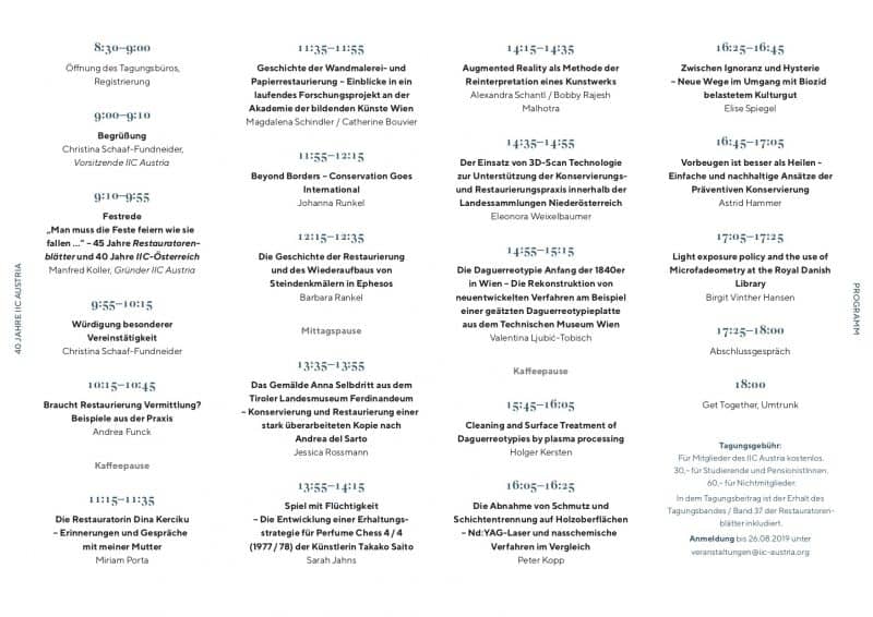 Programm Symposium 40 Jahre IIC Austria – relyon plasma präsentiert Reduzierungsprozess von Oxiden