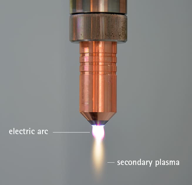 Secondary plasma or plasma gas are neutral (semi-)stable gas particles, which are generated by a plasma discharge after recombination. 