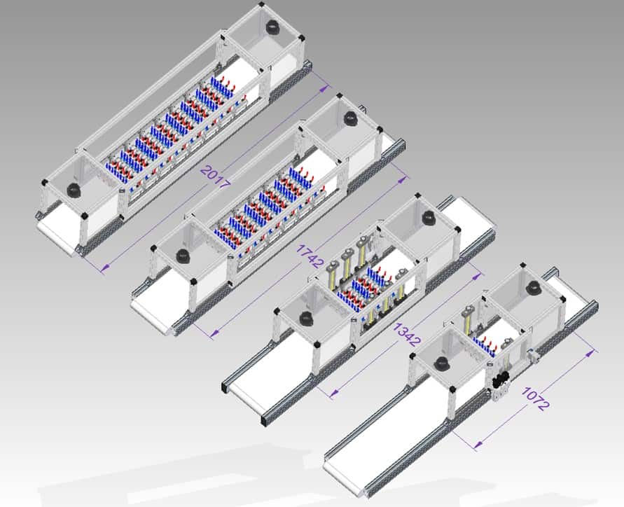 Figure 13: The belt conveyor treatment units with 10 to 80 CeraPlasTM F modules.