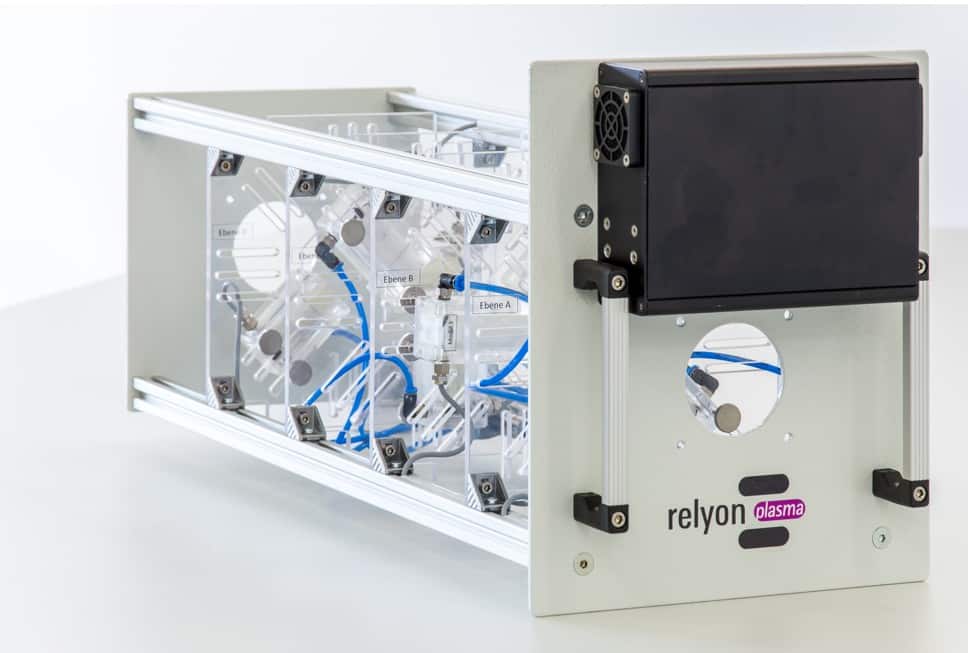 Figure 11: The modular treatment unit with 8 radially oriented CeraPlasTM F plasma sources.