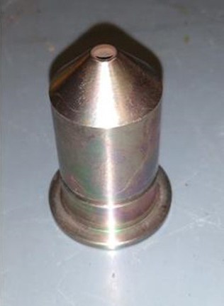 Nickel-plated nozzle A250 after 