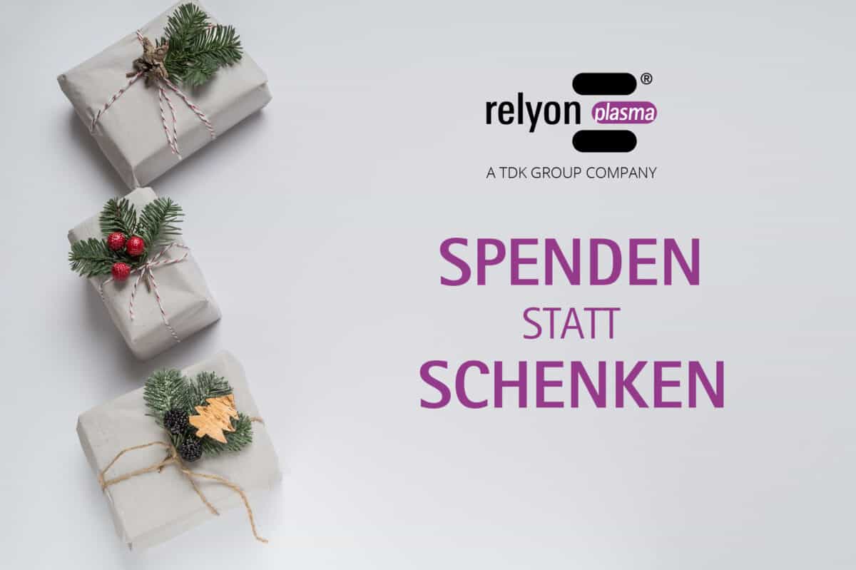 Spenden statt Schenken relyon plasma Weihnachtsaktion