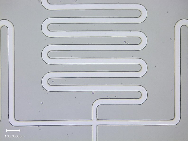 Darstellung eines mikrofluidischen Kanals