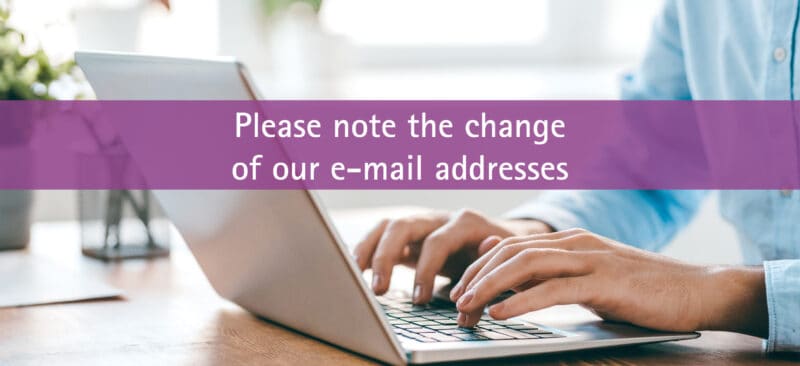 change of e-mail addresses